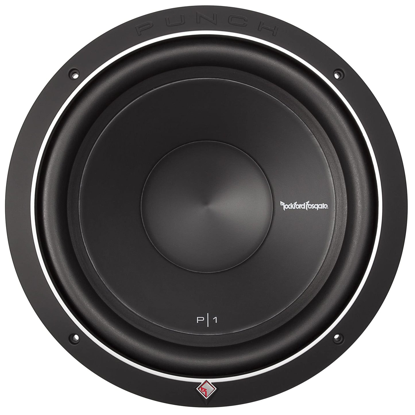 Rockford Fosgate 1 P1S2-12 Punch P1 12" 2-Ohm Subwoofers and 1 P1G-12 Stamped Grille Insert