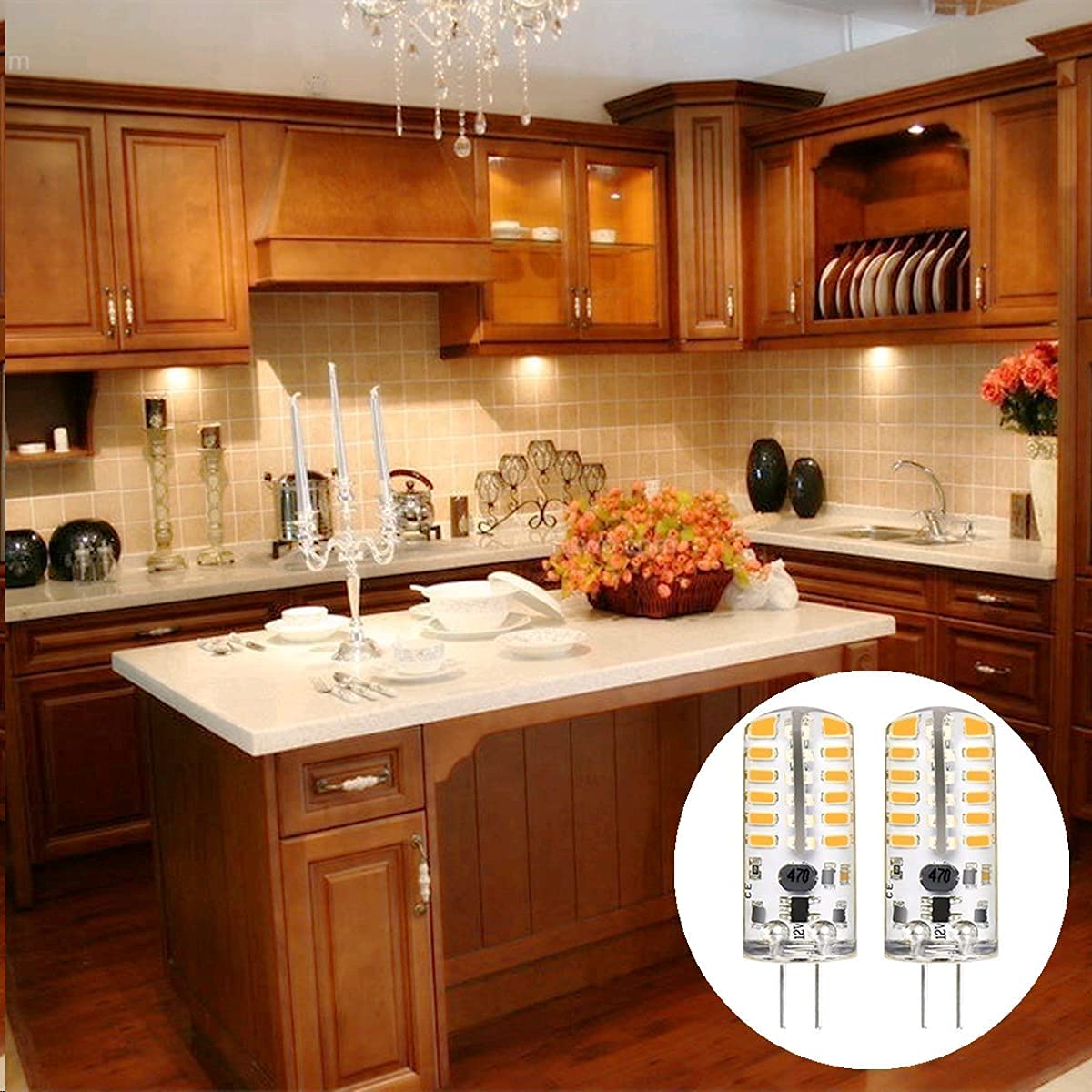 G4 LED Bulbs 12V 3W Bi-Pin LED Light Bulbs 48×3014 SMD 20W Halogen Bulb Replacement Silicone Coated Shatterproof 220 Lumens 360° Beam Angle AC/DC