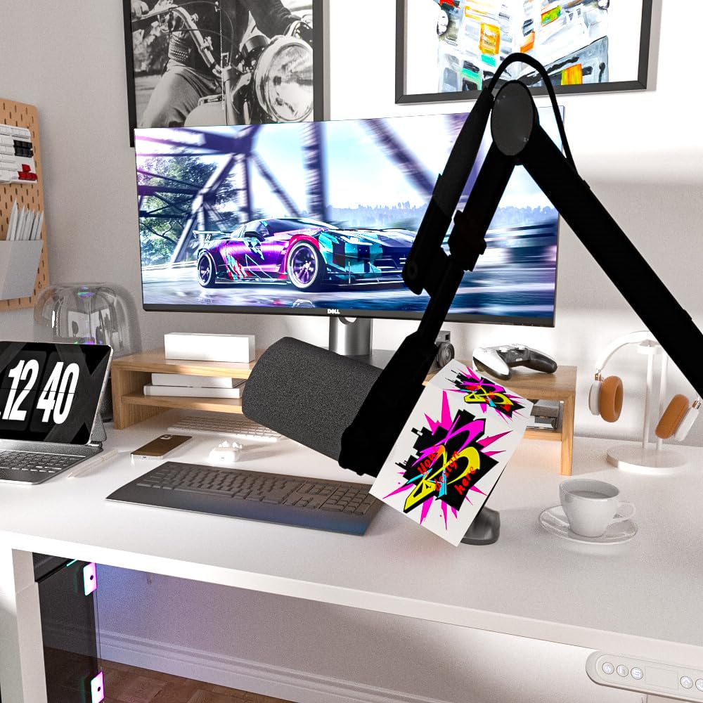 Customizable Microphone Flag Compatible with SHURE MV7 Personalization Microphone Logo Box MV7+ MV7X XLR mic flag (White)