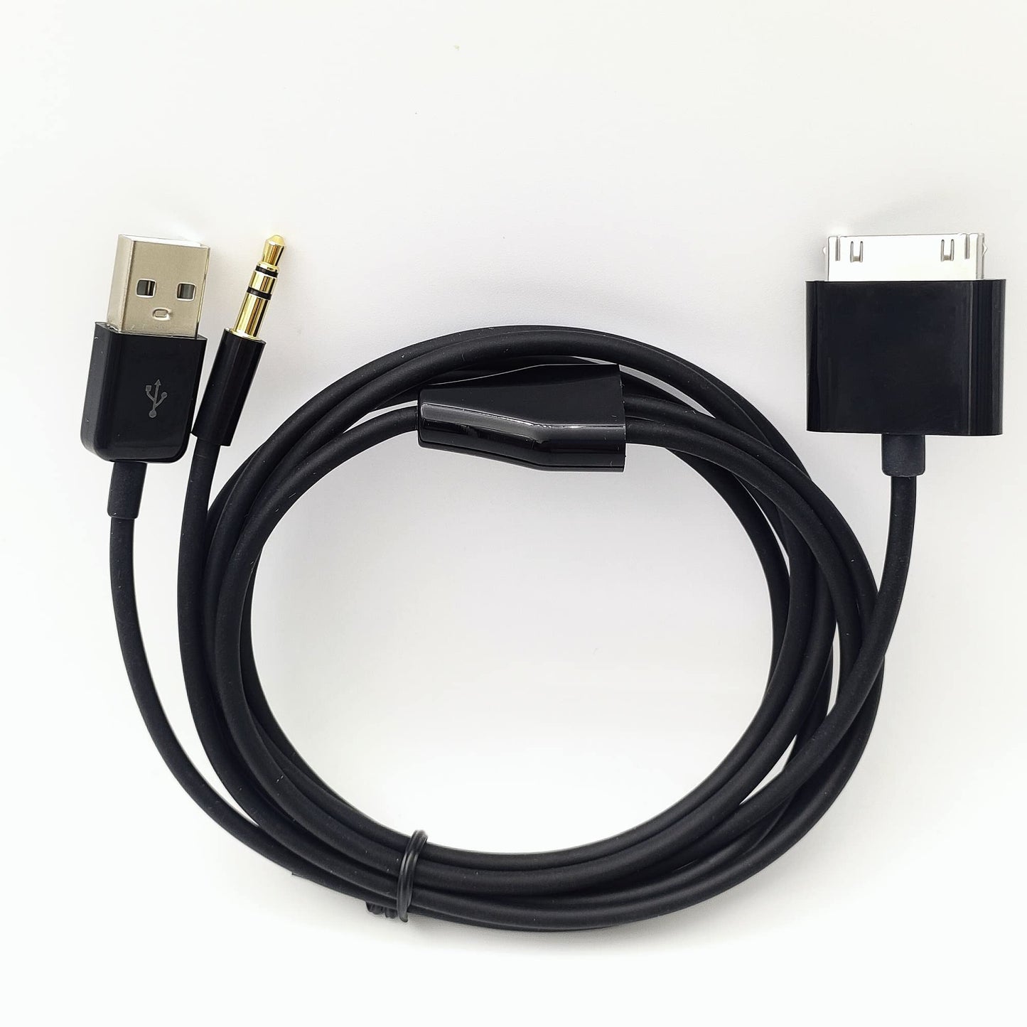 Arbove 30 Pin to AUX USB, 30 Pin Charger Dock to 3.5mm Car AUX Audio USB Charger Cable Data Sync Transfer & Charging for Phone 3G 4G Pod Touch (Black)