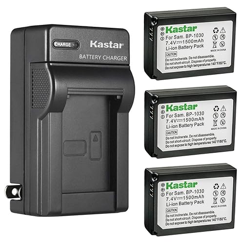 Kastar 3-Pack Battery and AC Wall Charger Replacement for Samsung BP-1030, BP-1130, ED-BP1030 Battery, Samsung NX200, NX210, NX300, NX300M, NX310