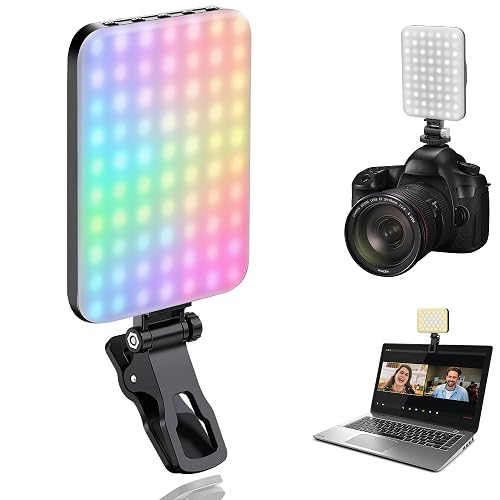 108 LED Video Light, 2500K-6500K RGB Selfie Light for iPhone-CRI 97+, 2200mAh Camera Light with 3CCT/RGB 360° Full Color/20 Lighting Effects, Portable