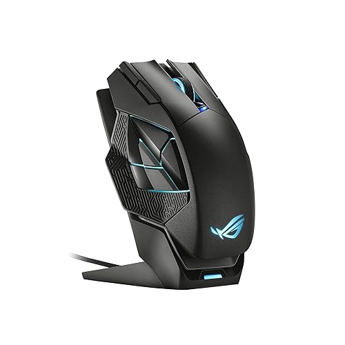 ASUS ROG Spatha X Wireless Gaming Mouse - MMO/MOBA Design, 12 Programmable Buttons, Right-Handed, 168g, Dual-Mode (Wired/2.4GHz), 19K DPI, up to 67Hr