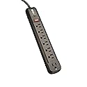 Tripp Lite 7 Outlet (6 Right Angle + 1 Transformer Outlet) Surge Protector Power Strip, 4ft Cord, Black, Lifetime Limited Warranty & $25K INSURANCE