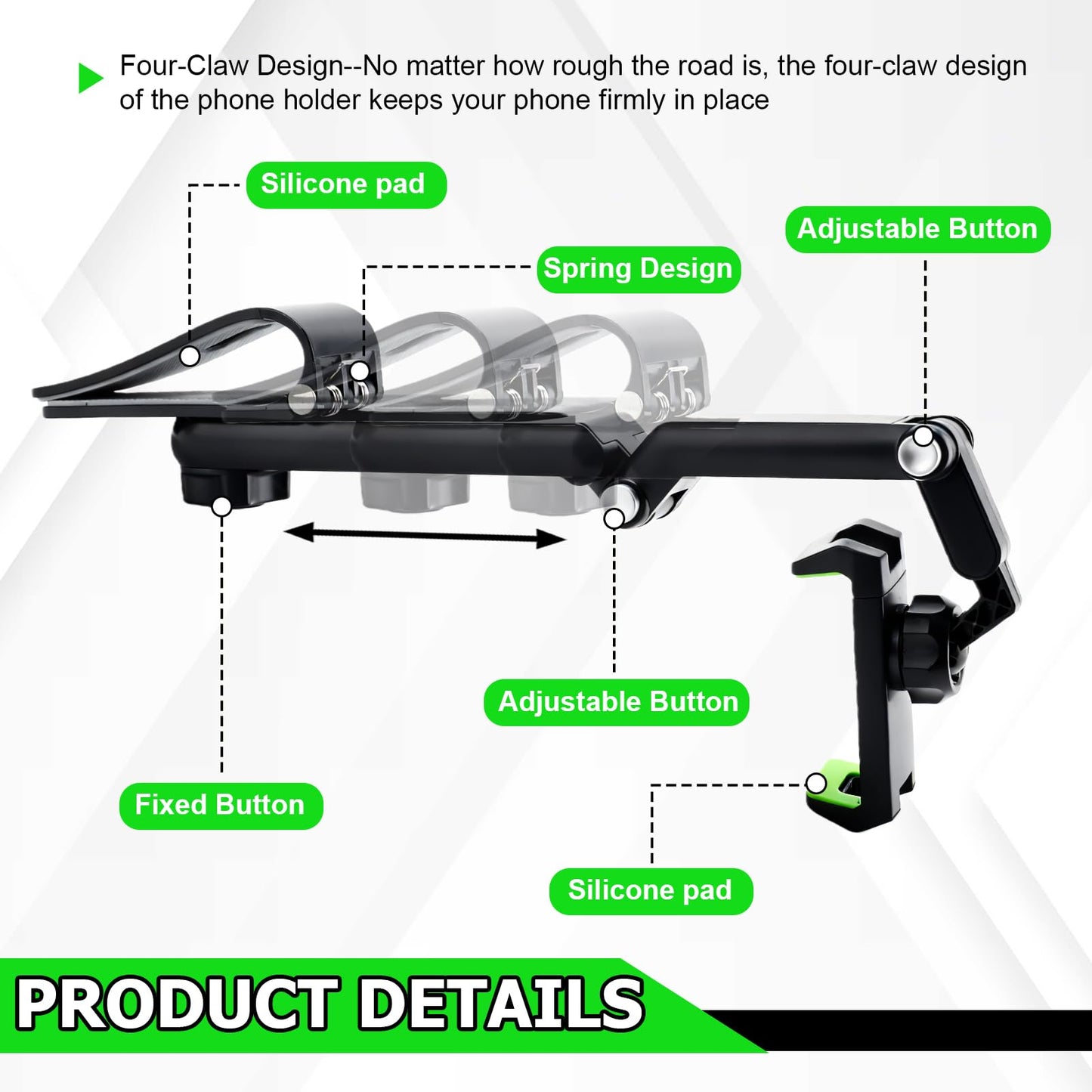Sun Visor Car Phone Holder,1080 Multifunctional Sun Visor 360° Rotating Cell Phone Holder,Retractable Sunvisor Phone Holder for Car,Foldable Sunvisor