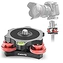 Tripod Leveling Base Camera Leveler, Aircraft Grade Aluminum Alloy 3 Axis Tri Wheel Head, 3/8” Thread, with +/-5 Degree Precision Adjustment for DSLR