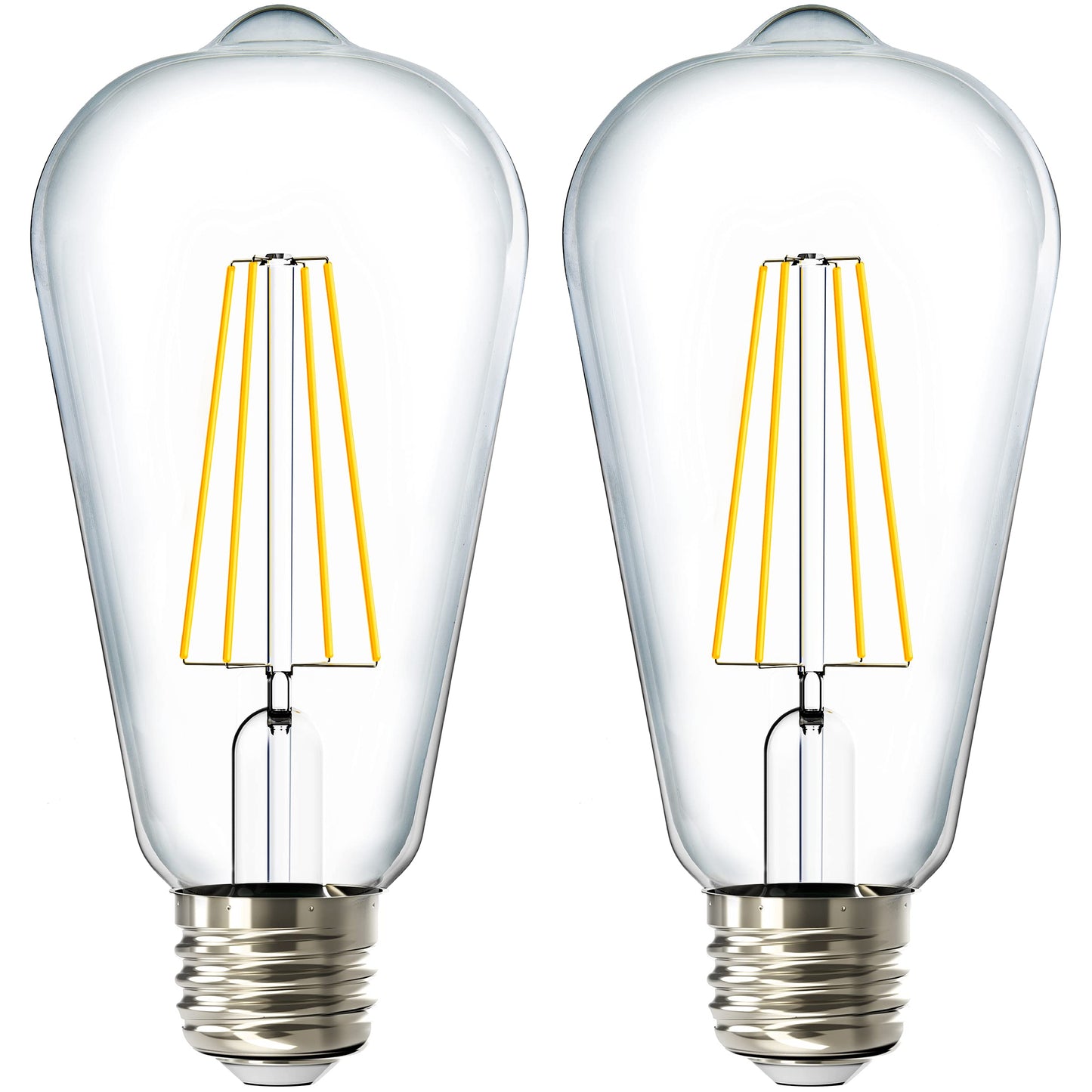Sunco 2 Pack Dusk to Dawn ST64 Outdoor Edison Bulbs LED, Vintage Style