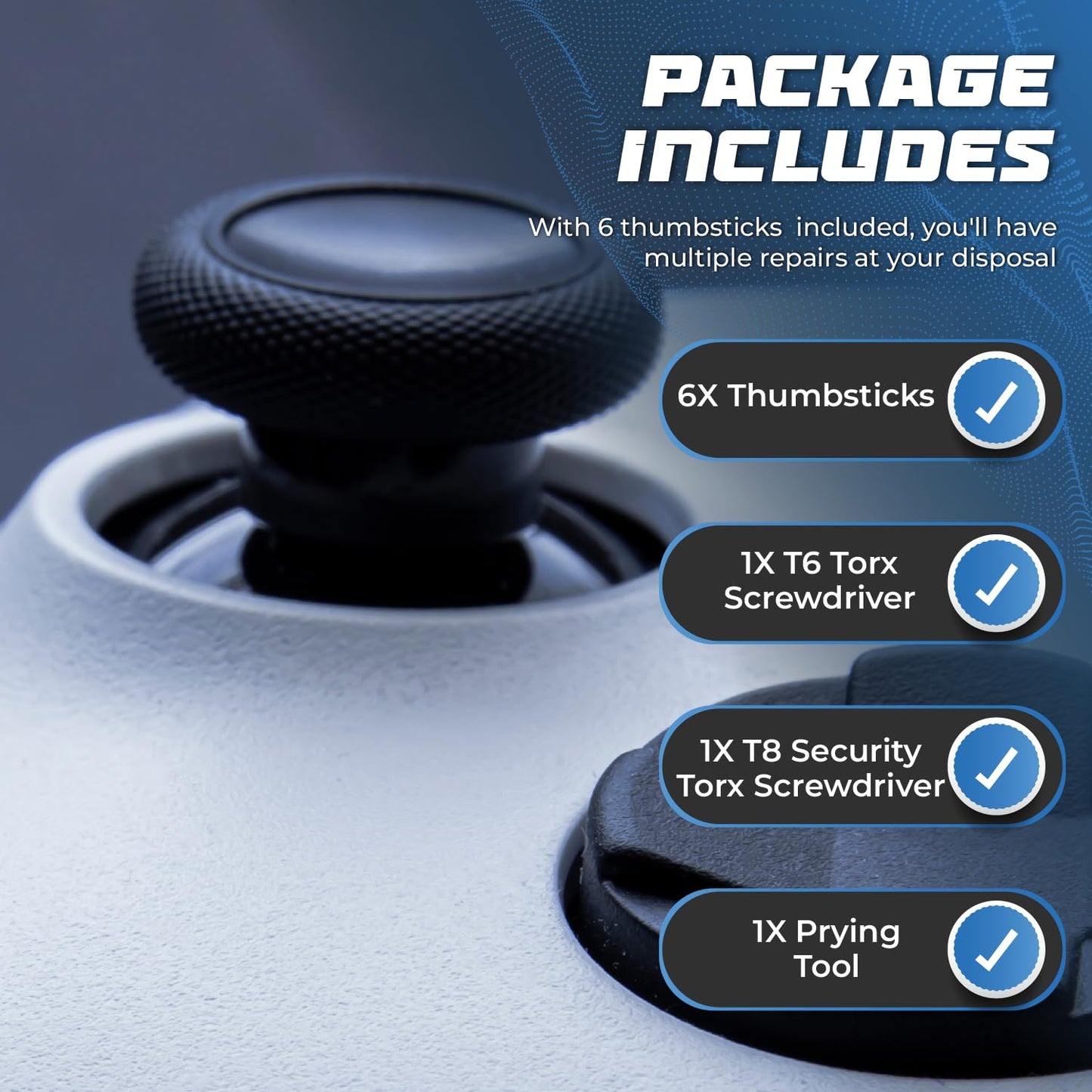 Xbox One Controller Joystick Replacement - 6PCS Thumbsticks Analog Thumb Sticks Parts - Ultra Durable with T6 and T8h Repair Screwdriver Kit for Xbox