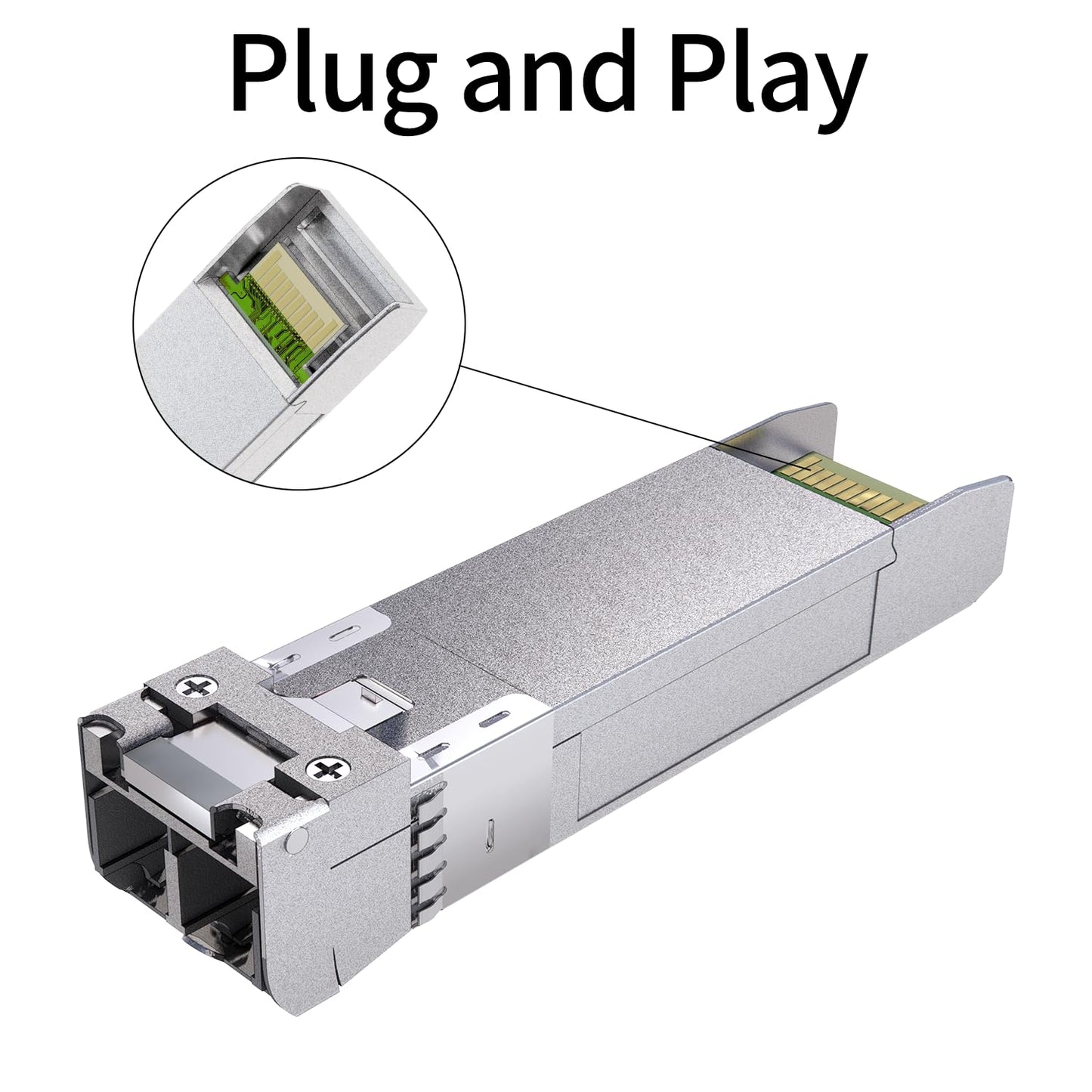 10G SFP+ LC Module, 10GBase-SR Multi-Mode Ethernet Transceiver, 850nm MMF up to 400m - Compatible with Cisco, Meraki, Ubiquiti, Mikrotik, Netgear