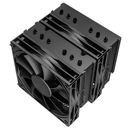 DARKROCK DT6 CPU Air Cooler, Dual Towers with 6 Copper Heat Pipes, 2 x 120mm PWM Fan for Low Noise Operation, Easy Installation - Brackets for Intel