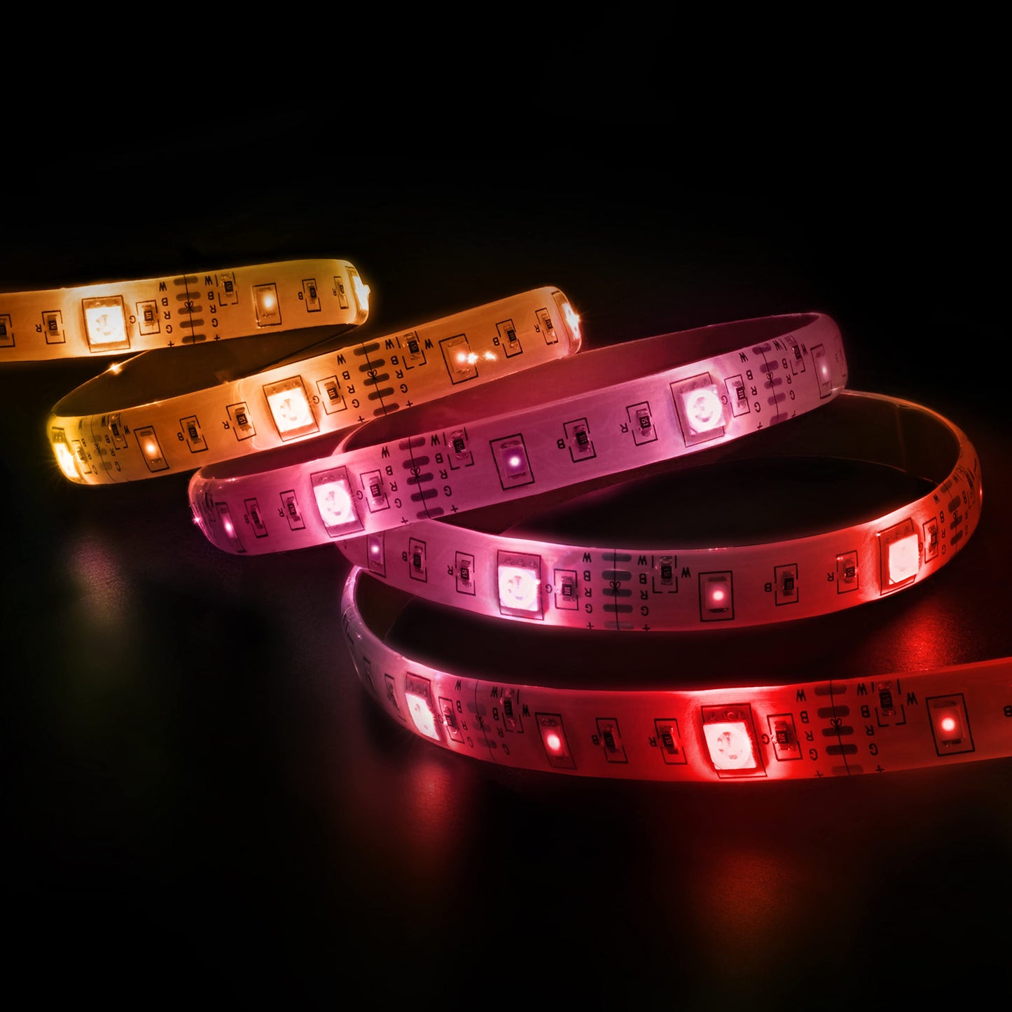 XTREME Monster LED 16.4ft Smart Sound Reactive Multi-Color Multi-White Indoor LED Light Strip with Mobile App Control, Easy Assembly