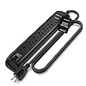 Monster Power Surge Protector w/ 1200 Joule Rating - Heavy Duty 6 FT Surge Protector Power Strip w/ 6 120V Outlets, 2 USB-A Ports - Fireproof MOV