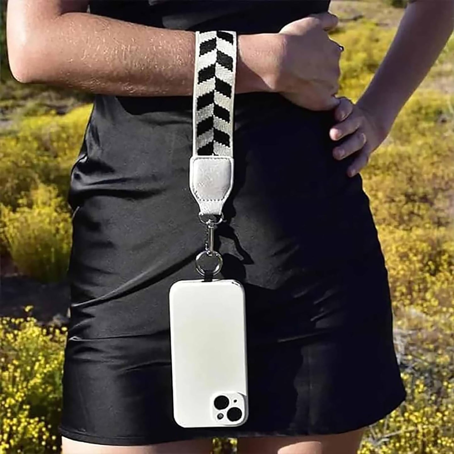crazyliandlin Phone Strap with Zippered Pouch, Clip and Go Strap for Phone with Wallet Crossbody, Phone Strap Crossbody (new pattern-Water wave