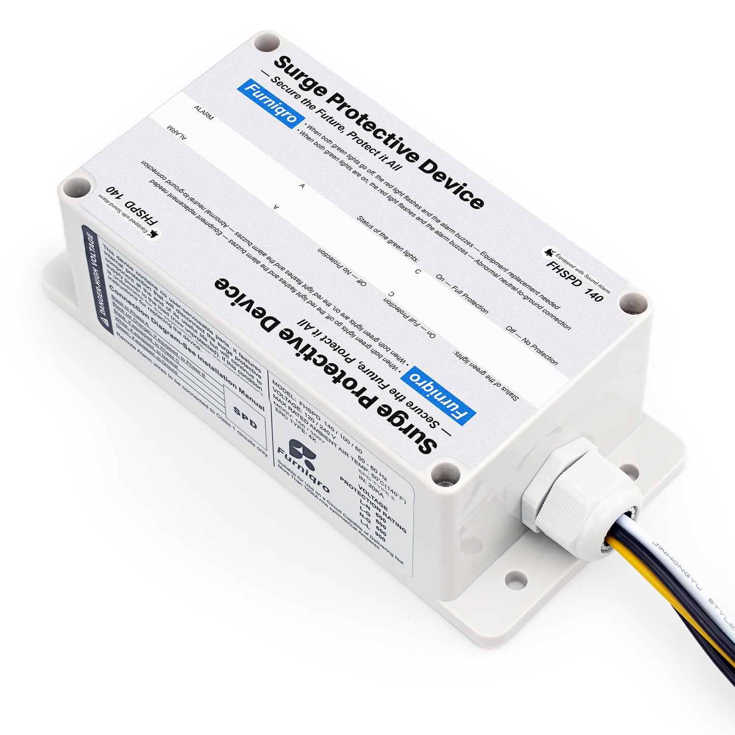 FHSPD140 Whole House Surge Protector FS140 Whole House Surge Protection Device Rated for 140,000 Amps, Whole Home Surge Protector, Indoor/Outdoor Use