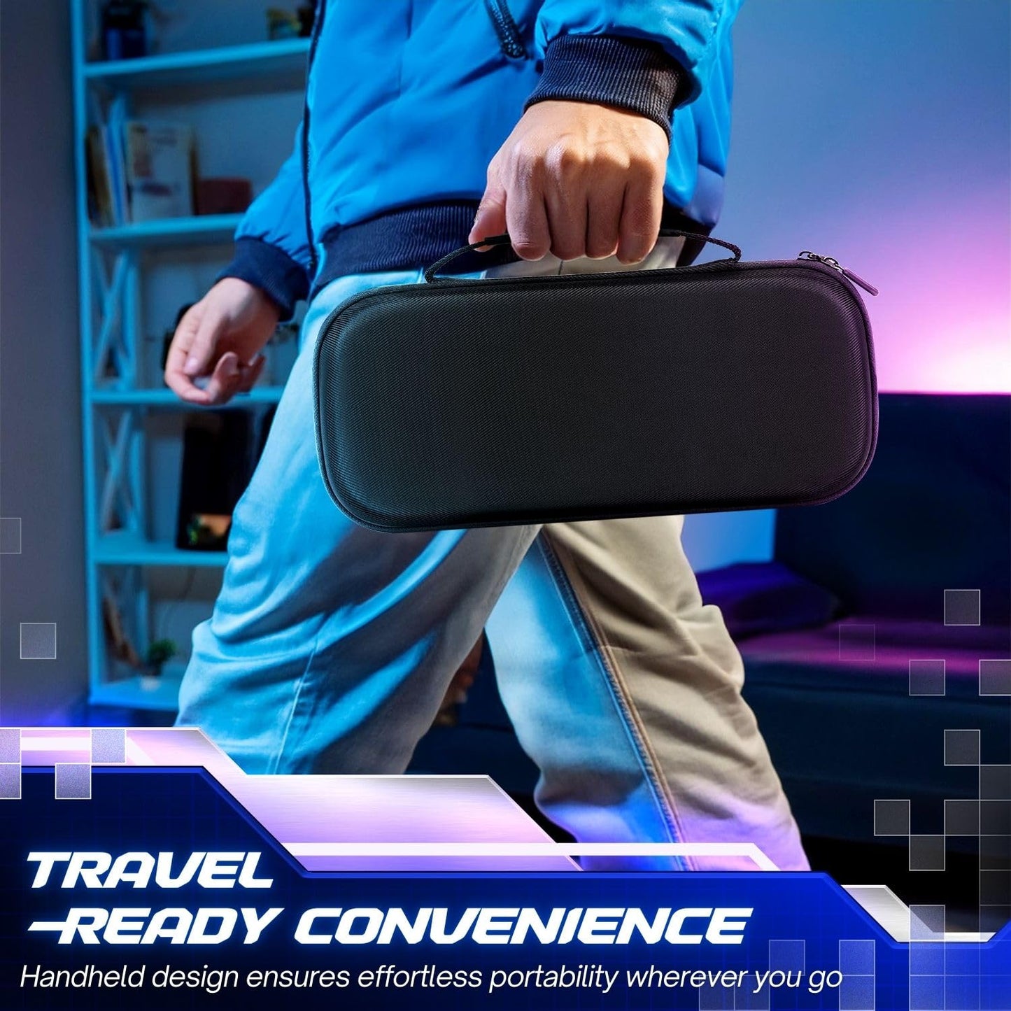 TNP 3 in 1 Carrying Case for PlayStation Portal - Portable Handheld Travel Bag for PS Portal with Silicone Protective Cover & 2 Pack Screen Protector