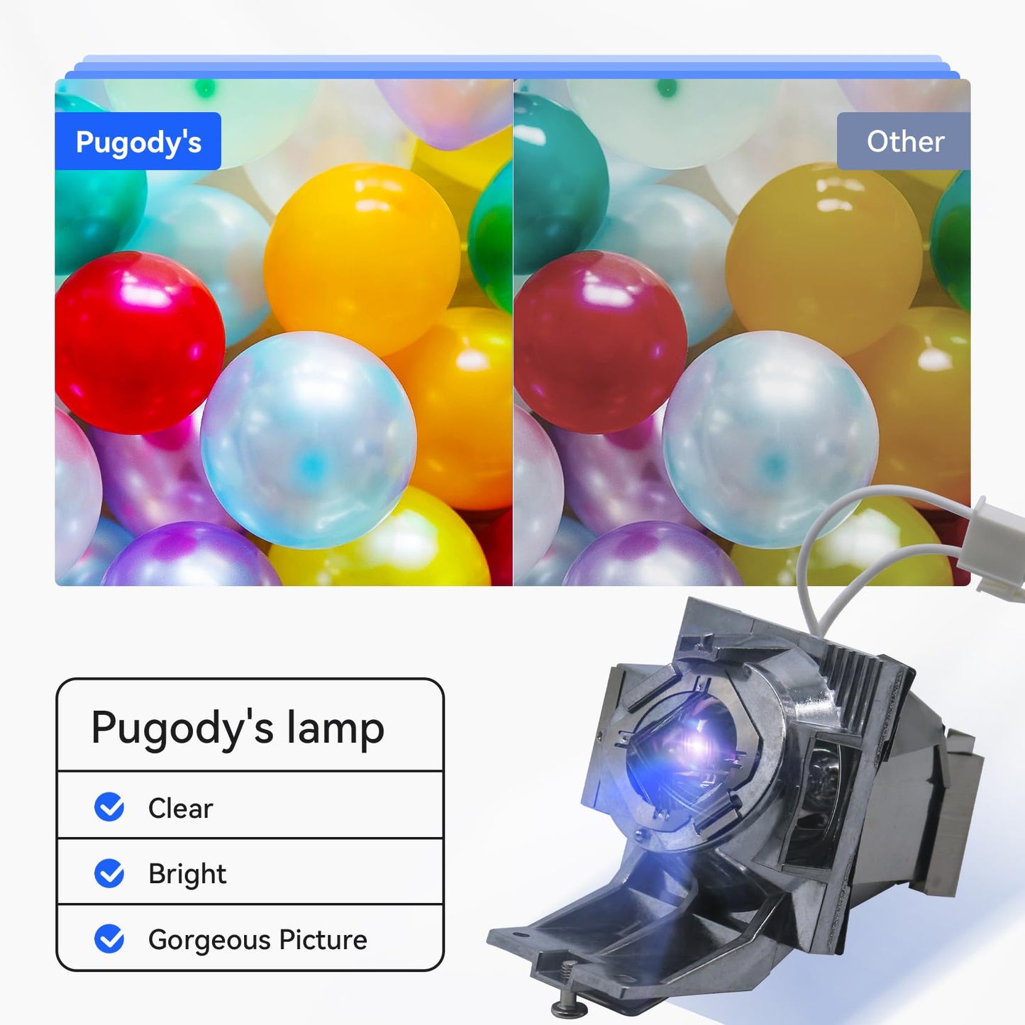 Pugody A+ Quality RLC-116 for ViewSonic PX700HD PG700WU Replacement Projector Lamp with Housing