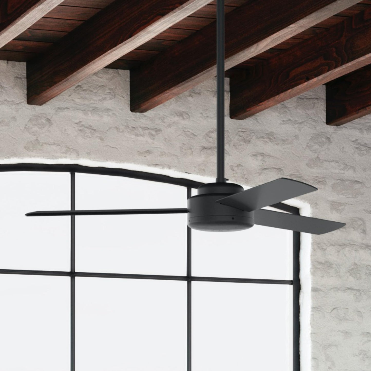 Hunter Fan 52 in Contemporary Matte Black Finish Indoor Ceiling Fan with 3 Blades (Renewed)
