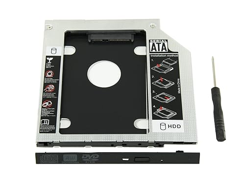 Highfine Universal 9.5mm SATA to SATA 2nd SSD HDD Hard Drive Caddy Adapter Tray Enclosures for DELL HP Lenovo ThinkPad ACER Gateway ASUS Sony Samsung