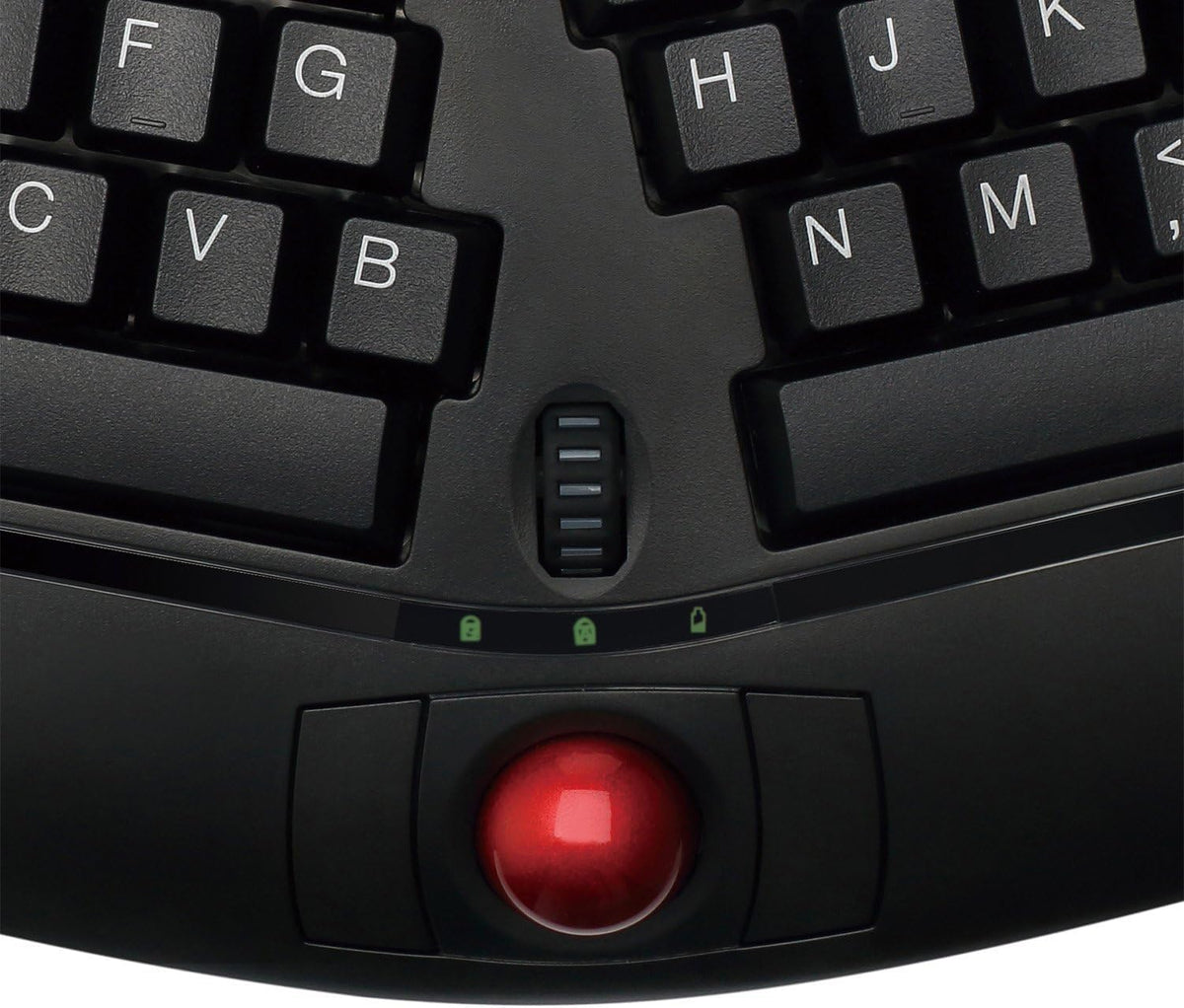Adesso WKB-3150UB - Wireless Ergonomic Keyboard with Built-in Removable Trackball and Scroll Wheel, Split Key, Long Battery Life, Small and Portable