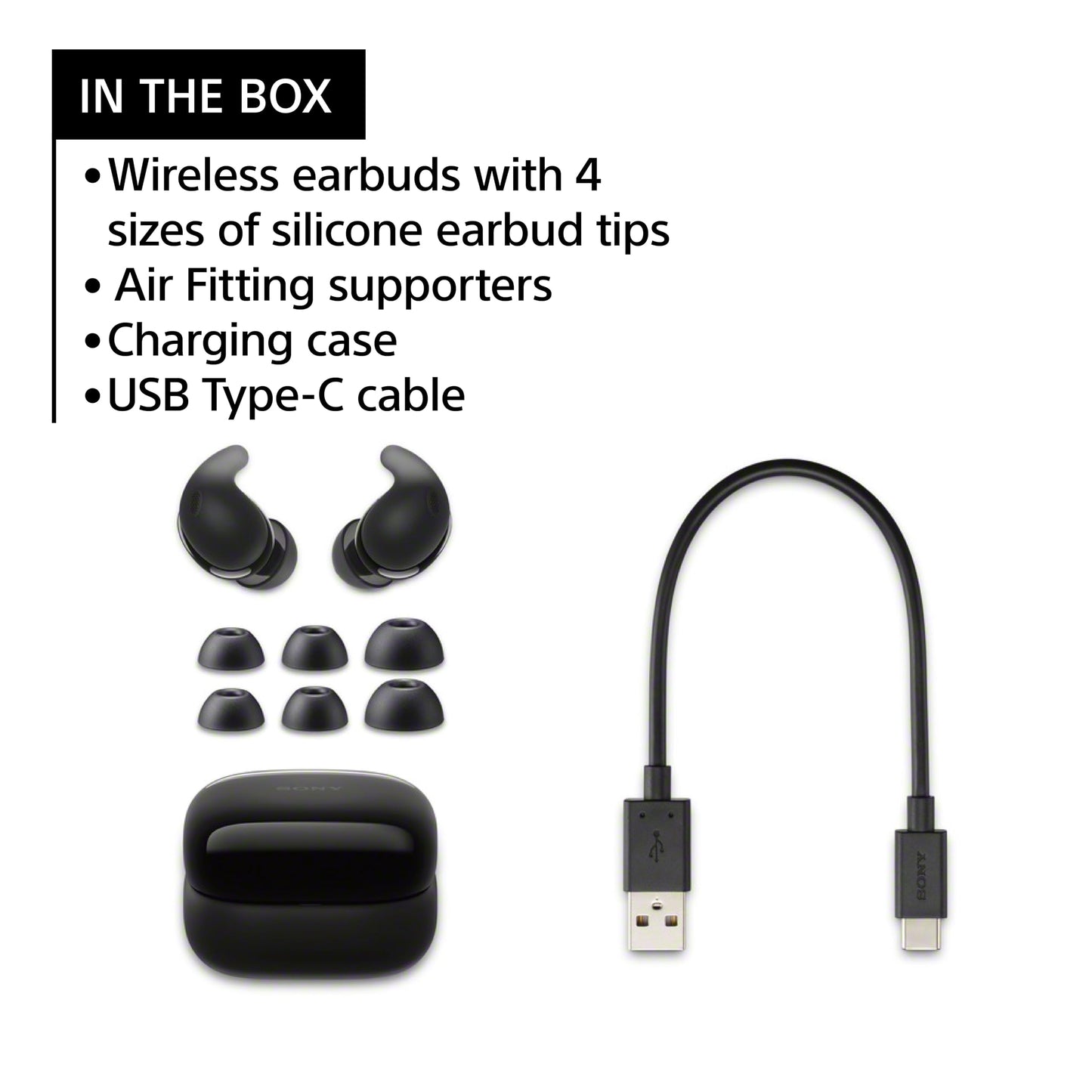 Sony LinkBuds Fit Truly Wireless Noise Cancelling Earbud Headphones, Black