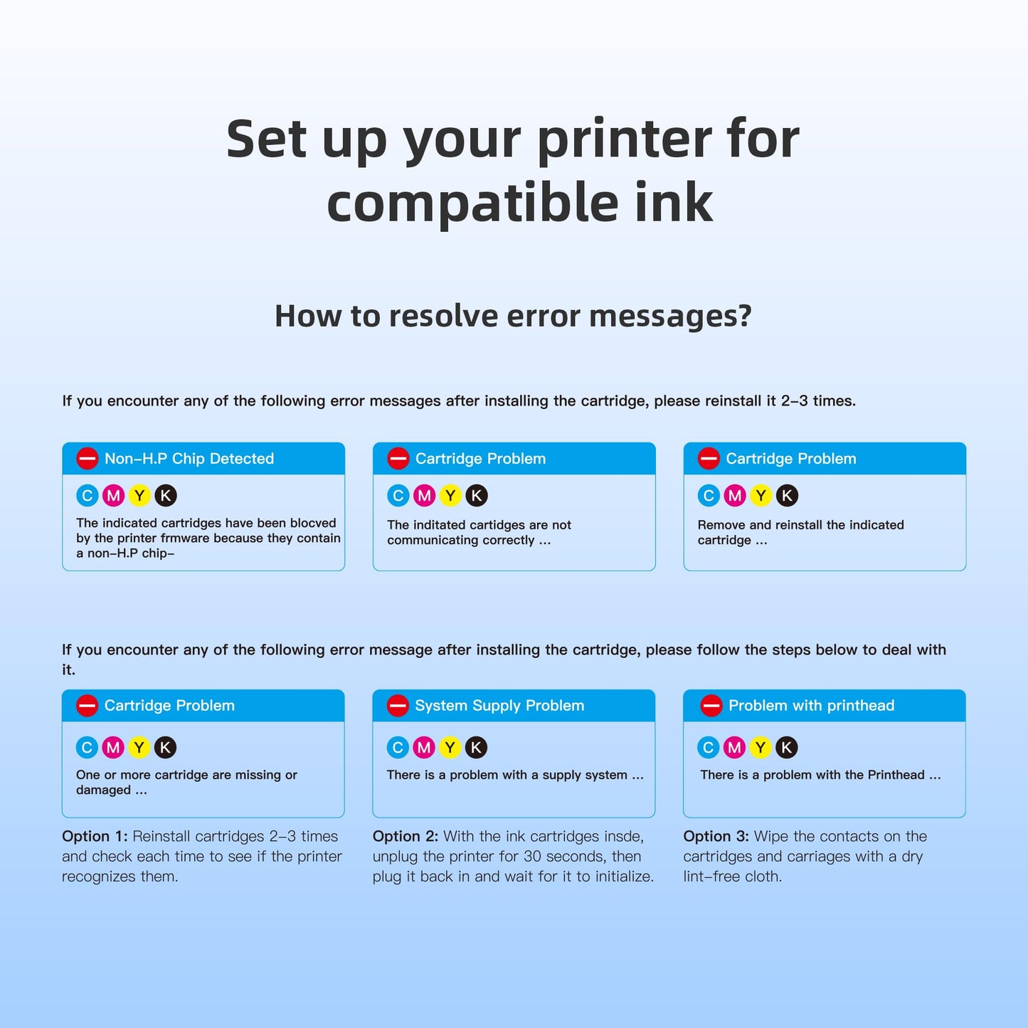 Valuetoner Compatible Ink Cartridges for Printer (4-Pack)