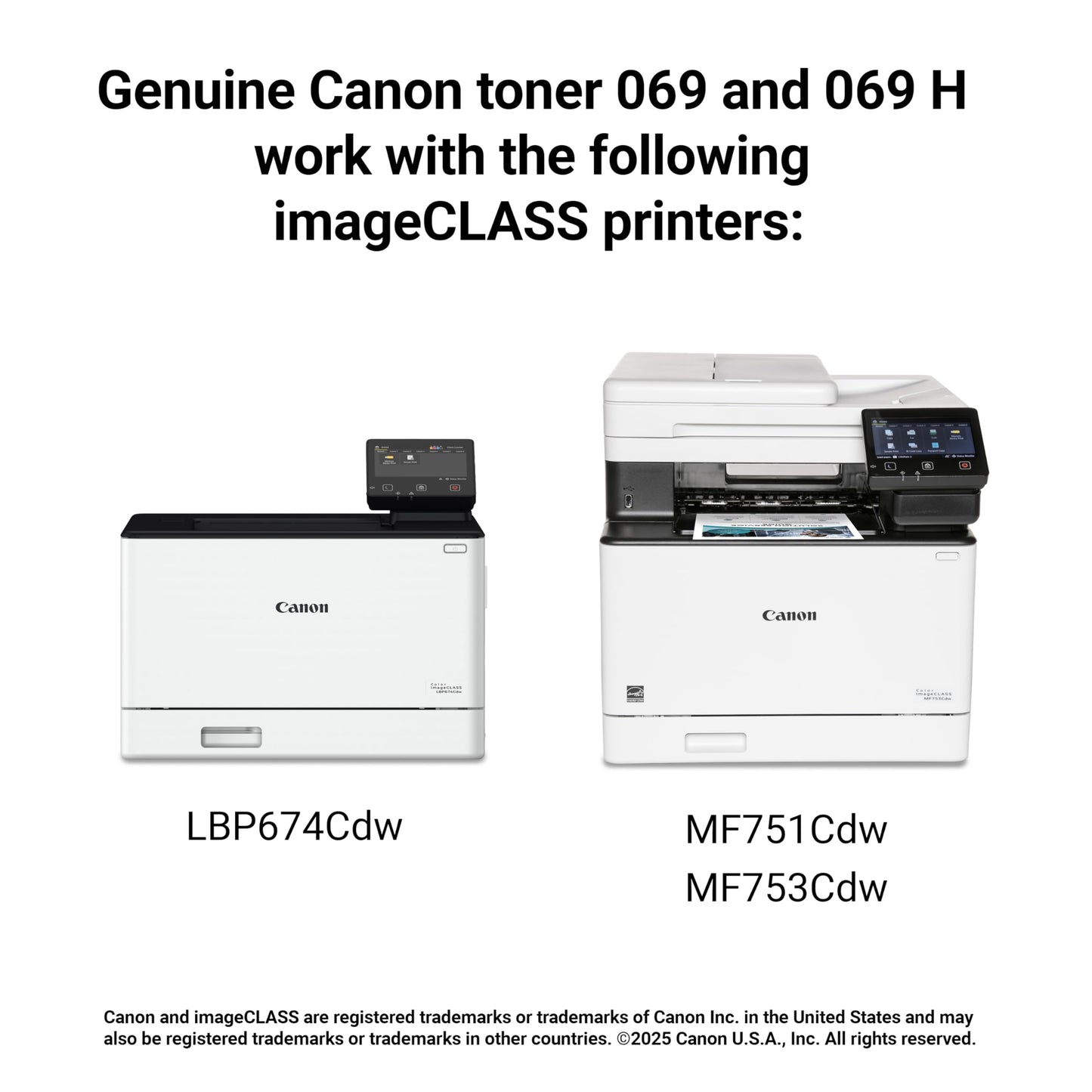 Canon Genuine 069 Black Toner Cartridge Compatible with MF753Cdw, MF751Cdw, LBP674Cdw