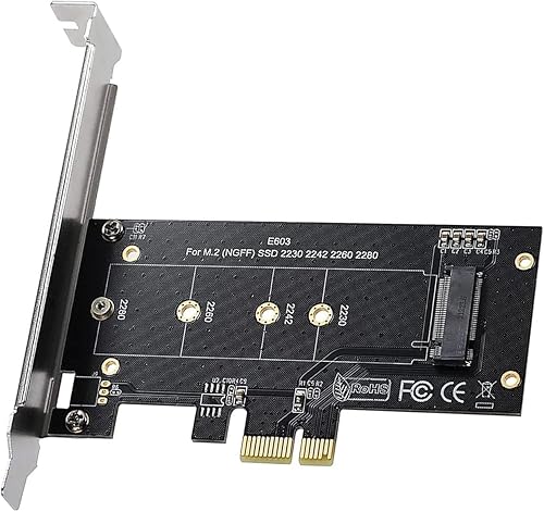Black M.2 PCIe to PCIe 3.0 x1 NVMe Controller Expansion Card for M-Key M.2 SSD 2280/2260/2242/2230 Riser Card,Supports M2 NGFF PCI-e 3.0, 2.0,1.0