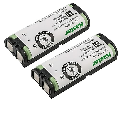 Kastar 2-Pack 2.4V 1000mAh Ni-MH Battery Replacement for NEC DTL-8R-1 ~ DSX/Dterm Cordless DECT Phone 730095 / BT-1009 Stock# 730643