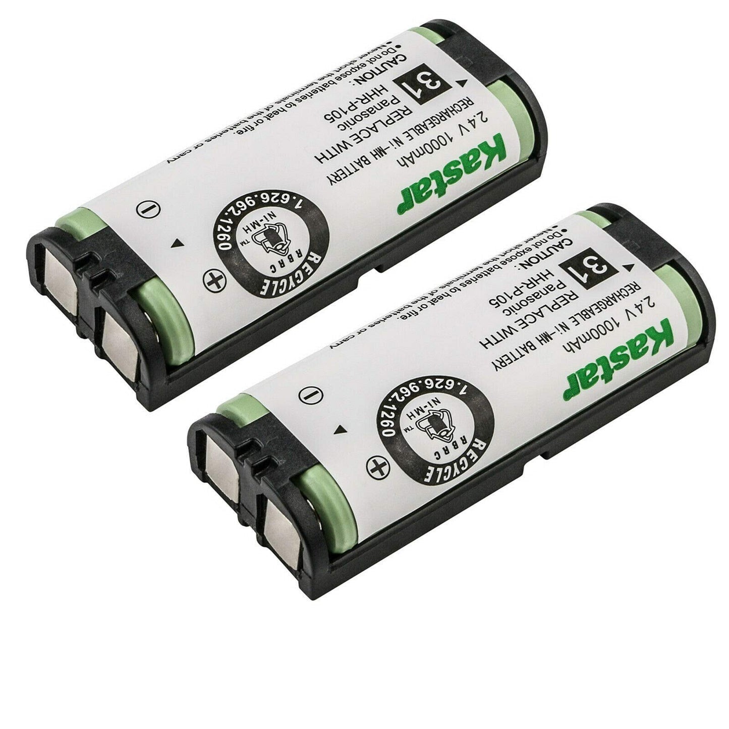 Kastar 2-Pack 2.4V 1000mAh Ni-MH Battery Replacement for NEC DTL-8R-1 ~ DSX/Dterm Cordless DECT Phone 730095 / BT-1009 Stock# 730643