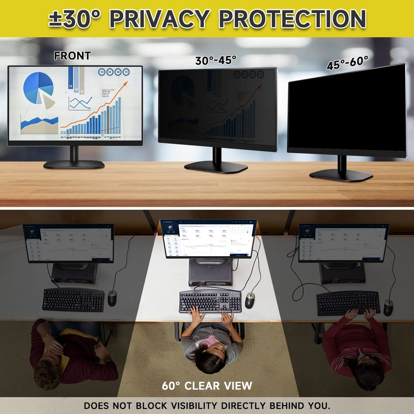 27 Inch Privacy Screen Protector, Anti Glare & Anti Scratch Screen Filter Compatible with 27"