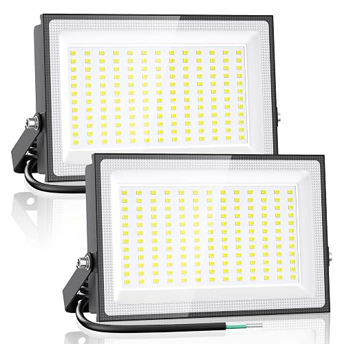 Onforu 150W LED Flood Light Outdoor,15000LM Security Lights, IP66 Waterproof Outdoor Floodlight, 2 Pack 6500K Daylight White LED Exterior Lighting