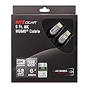 Ritz Gear 8K HDMI 2.1 Cable 6 ft. 48 Gbps Ultra High Speed Braided Nylon Cord & Gold Connectors - 10K/8K@60Hz UHD Video/4K@120Hz/4K@60Hz/2K/1080P.