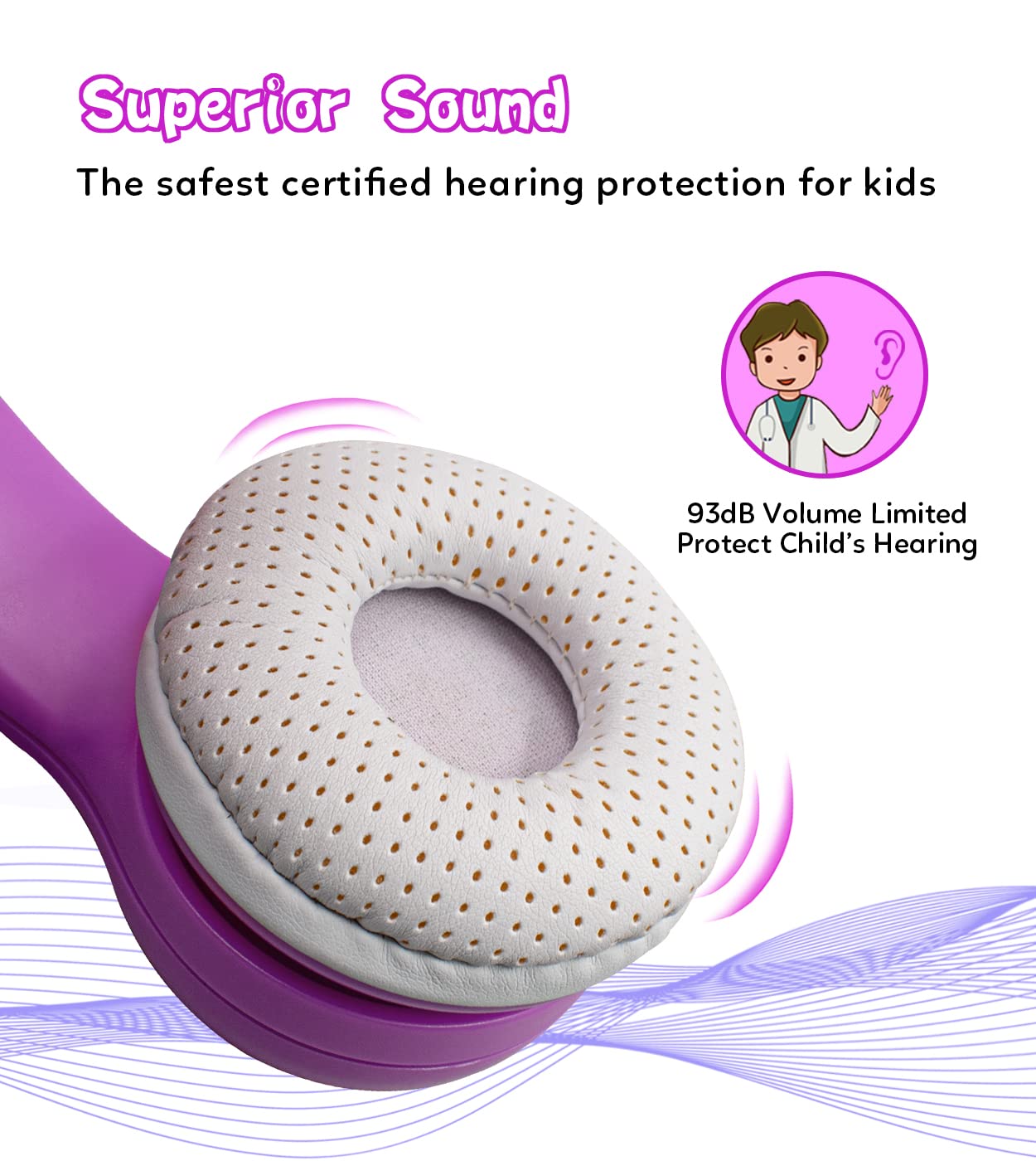 YUSONIC Unicorn Kids Headphones, Unicorn Bluetooth Headphone Foldable for Girls Boys Toddlers Tablet School Travel,Light Up Kids Wireless Headphone…