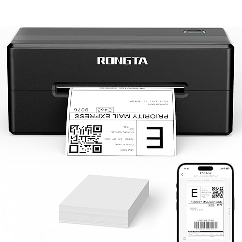 Rongta 4x6 Bluetooth Thermal Shipping Label Printer, Wireless Shipping Label Maker for Amazon FBA, Ebay, Shopify, FedEx | Compatible