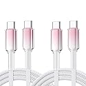 LETONDA USB C to USB C Cable (3.3FT-6.6FT,2Pack) Woven Fast Charging Works Compatible with iPhone 16/15 Samsung Galaxy S24/S21/S10/Note 10 MacBook