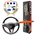 Tevlaphee Steering Wheel Lock, Steering Lock, Car Anti-Theft Device, Adjustable, Universal Fit, Heavy Duty Secure, 3 Keys, Emergency Hammer Window