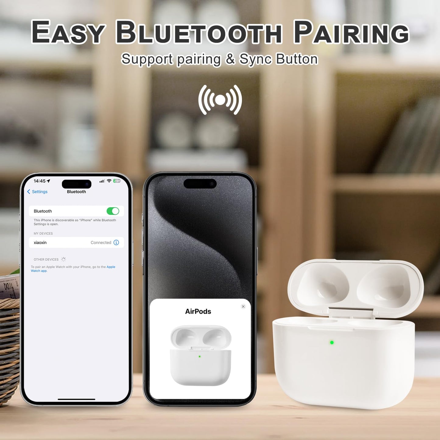 Charger Case for AirPod 3rd Generation Charging Case with Magsafe, Replacement Charging Case for Airpods Gen 3 Support to Wireless Sync Pairing