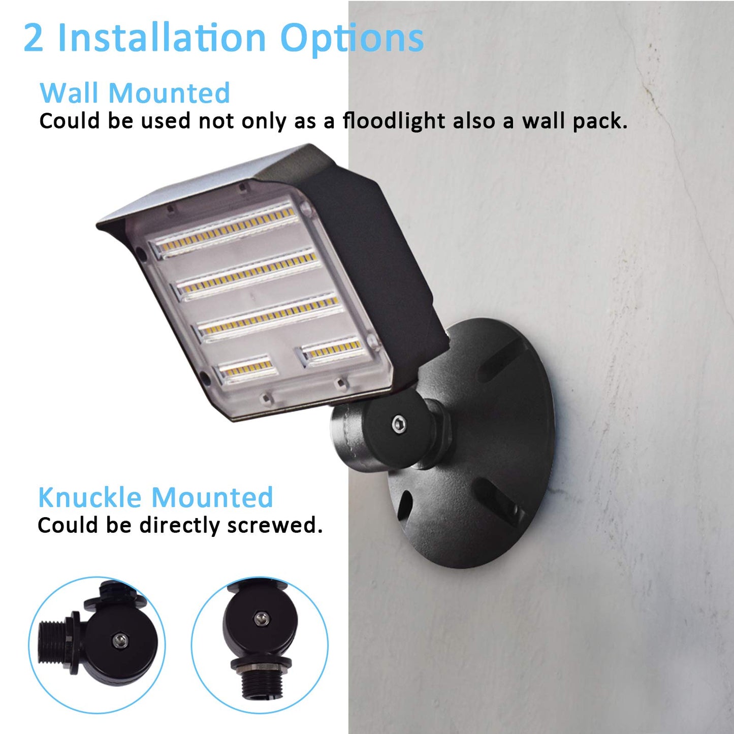 SZGMJIA 30W LED Flood Light with Knuckle, Outdoor Security Fixture Light with Dusk-to-Dawn Photocell 5000K 4,050lm(200W Equivalent) Waterproof