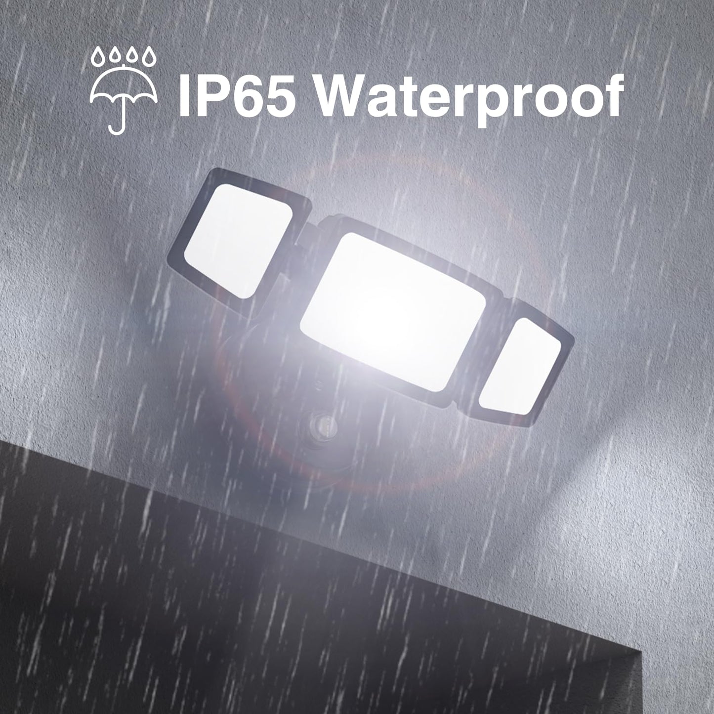 Onforu 80W Dusk to Dawn Outdoor Lighting,8000LM Black Flood Lights Outdoor,IP65 Waterproof Exterior Security LED Light,3 Adjustable Heads Photocell