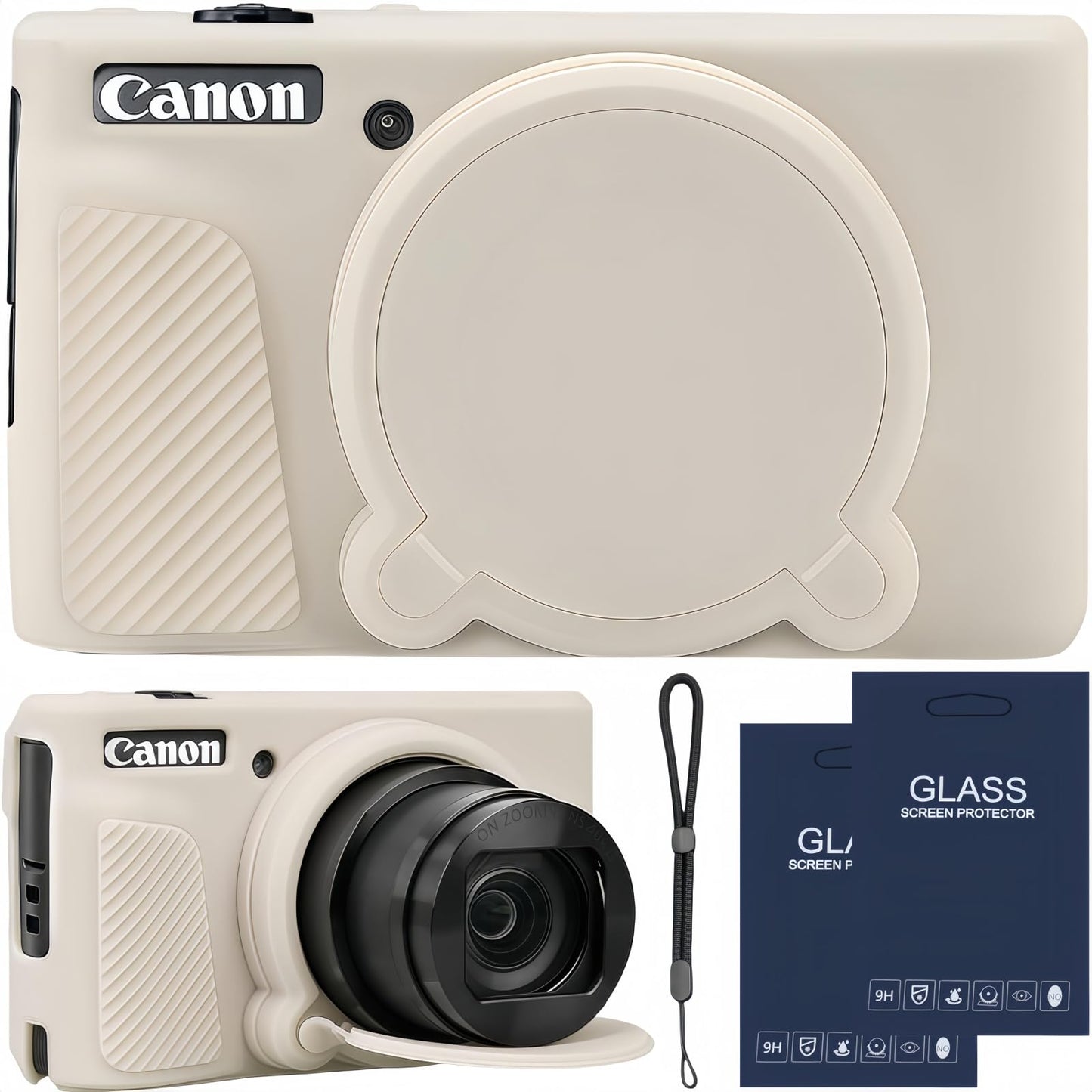SZHSYJY Camera Case for Canon PowerShot SX740/ SX730 Digital Camera,SX740 HS Case, Soft Silicone Protective Case Removable Lens Cover,Comes with 2