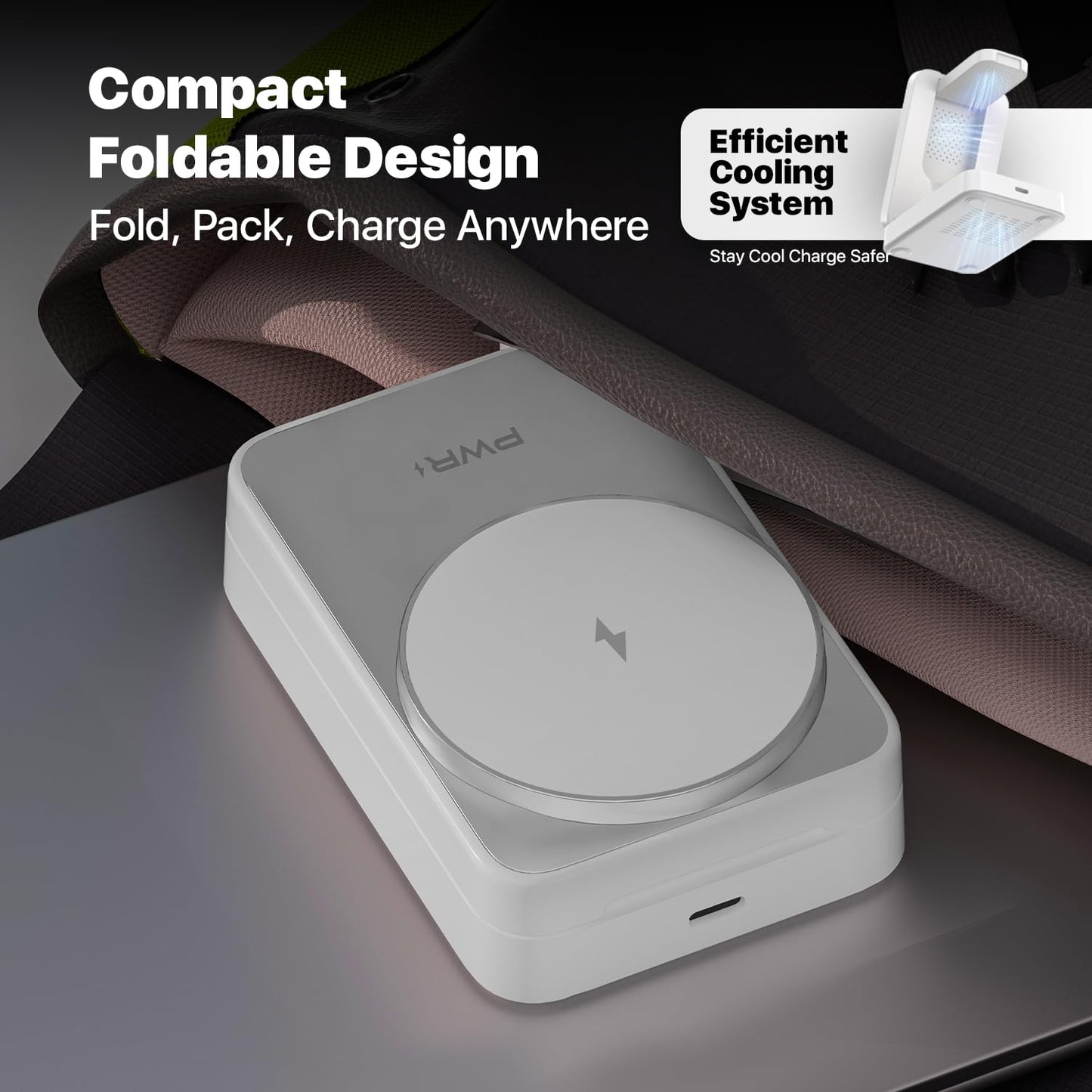 PWR Fold 2.0 4-in-1 Charging Station for Multiple Devices - Portable Wireless Charging Station Compatible with Apple Watch, iPhone, Samsung, Airpods