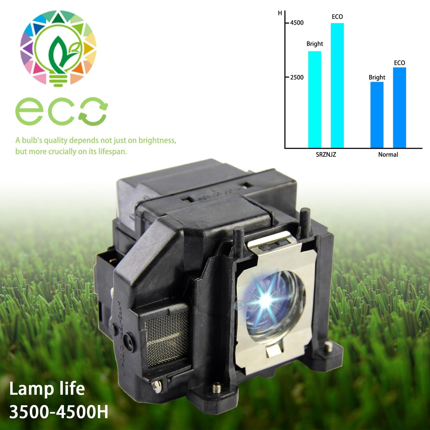 SRZNJZ ELP67 Original Replacement Projector Lamp Bulb for Epson ELPLP67 PowerLite Home Cinema 750HD 710HD 500 600 EX5210 EX7210 EB-X11 EB-X14 EX3210
