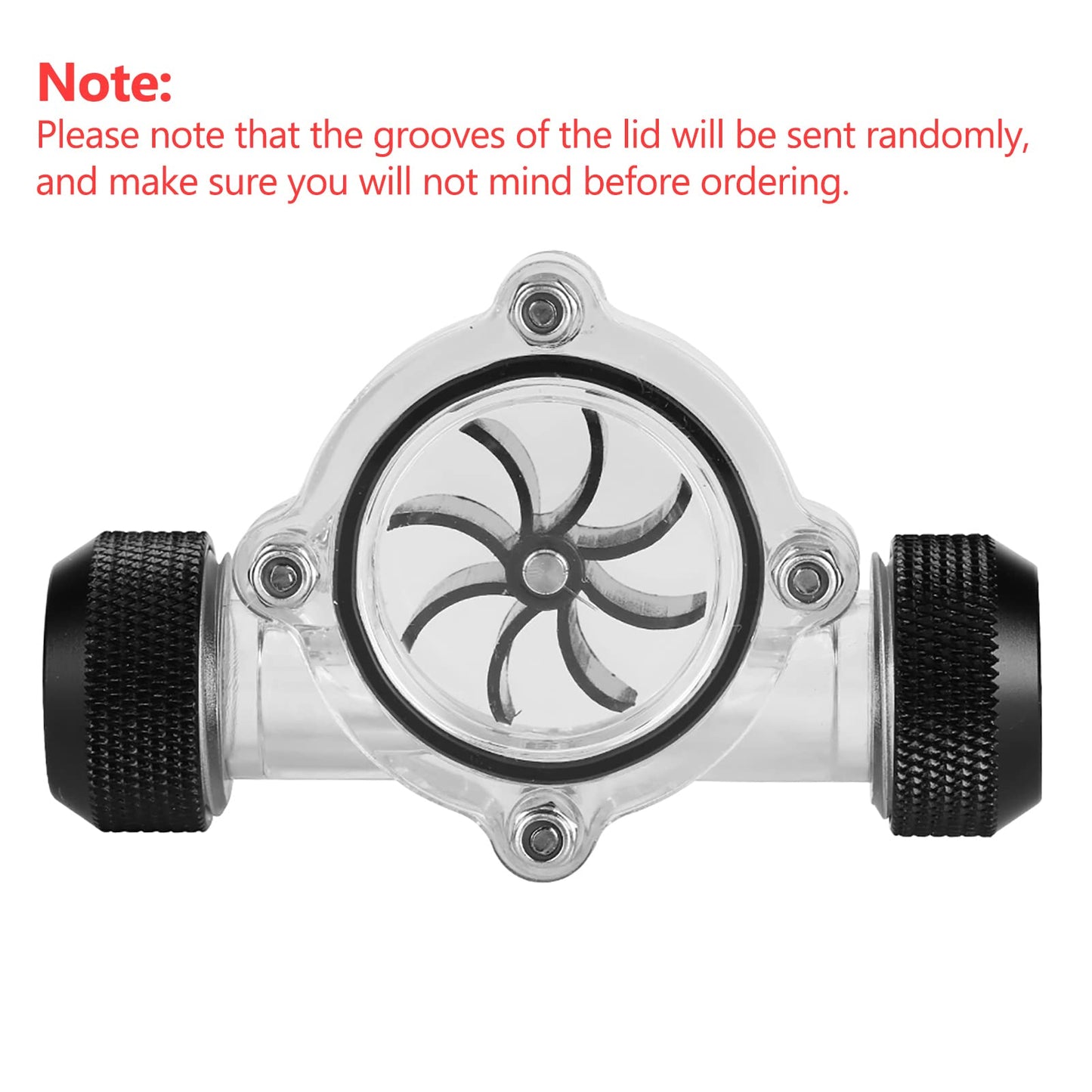 V BESTLIFE Cooling Flow Indicator, G1/4" Thread Port Female to Female Flow Meter Indicator for PC Water Cooling 8 Impellers (Black)