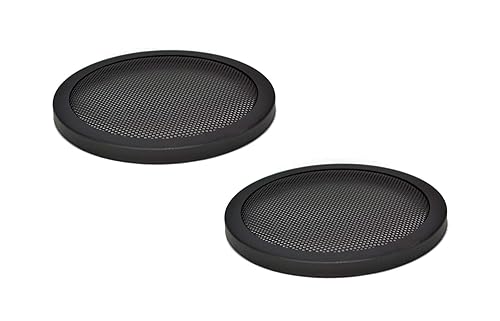 1PAIR 6.5 INCH CAR SPEAKER WOOFER STEEL MESH GRILL W/ SPEED CLIPS SCREWS GT-6.5 - BLACK