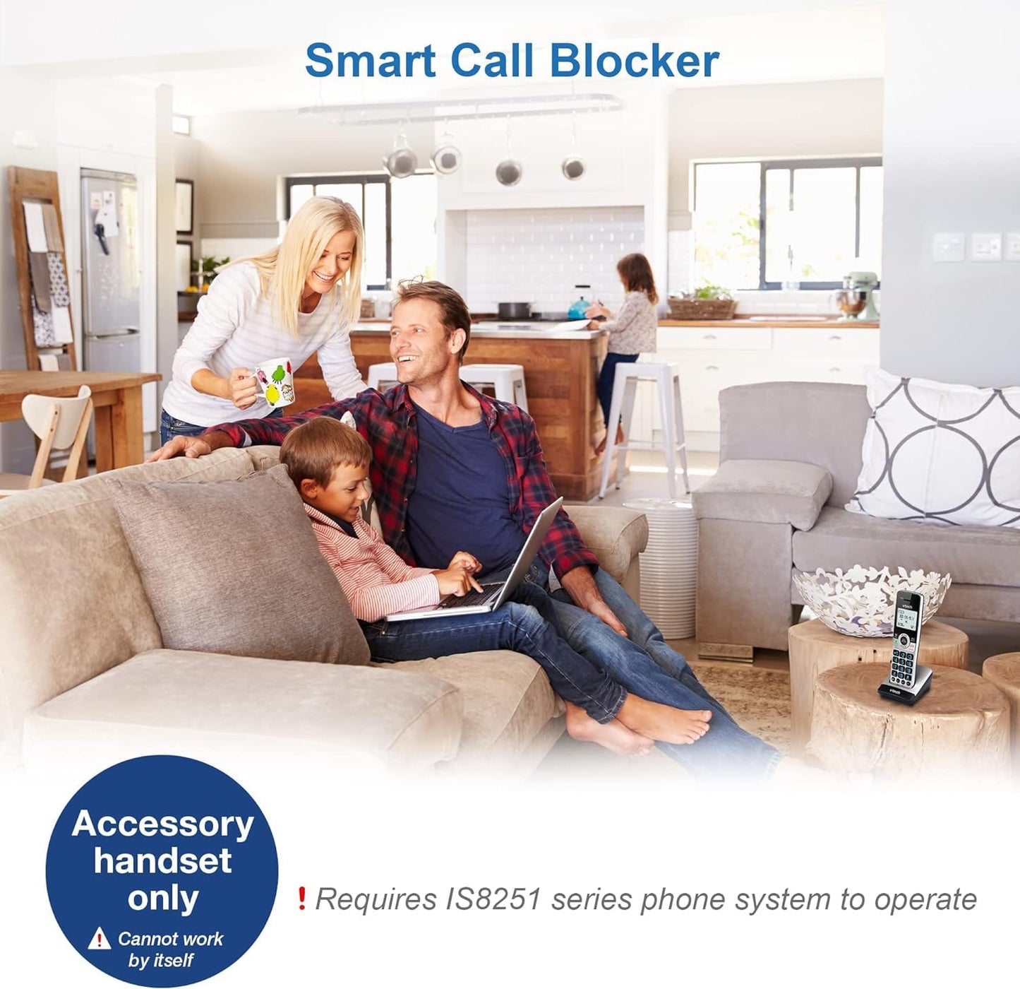 VTech IS8201 Additional Handset for IS8251 Business Grade Cordless Phone Series, Perfect for Home Office, Smart Call Blocking, Answering System