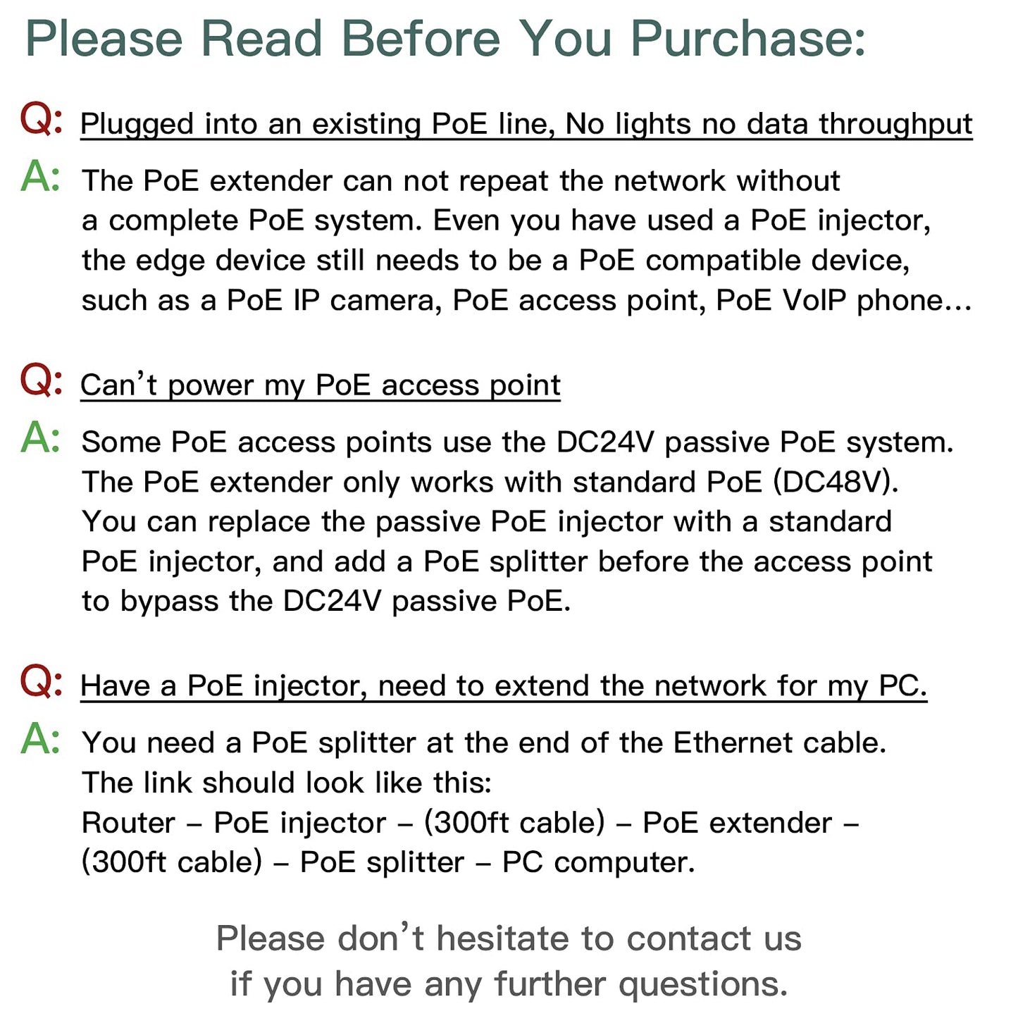 FASTCALBING Waterproof Direct Burial PoE Extender for IP Camera, Ethernet Extension Breaking 100m Distance Limit, Outdoor PoE Repeater, IEEE