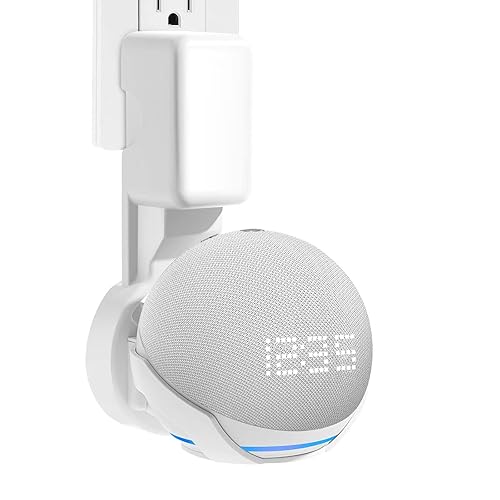 ZUOLACO Wall Mount Holder for Echo Dot 5th Generation, Outlet Hanger Stand for Echo Dot (5th & 4th Gen), Space-Saving Dot Accessories with Built-in