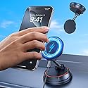 DICMKY Magnetic Wireless Car Mount Charger Fast Charging, 360°Rotating Dashboard/Windshield Vacuum Suction Cup Phone Holders for Your Car, Car
