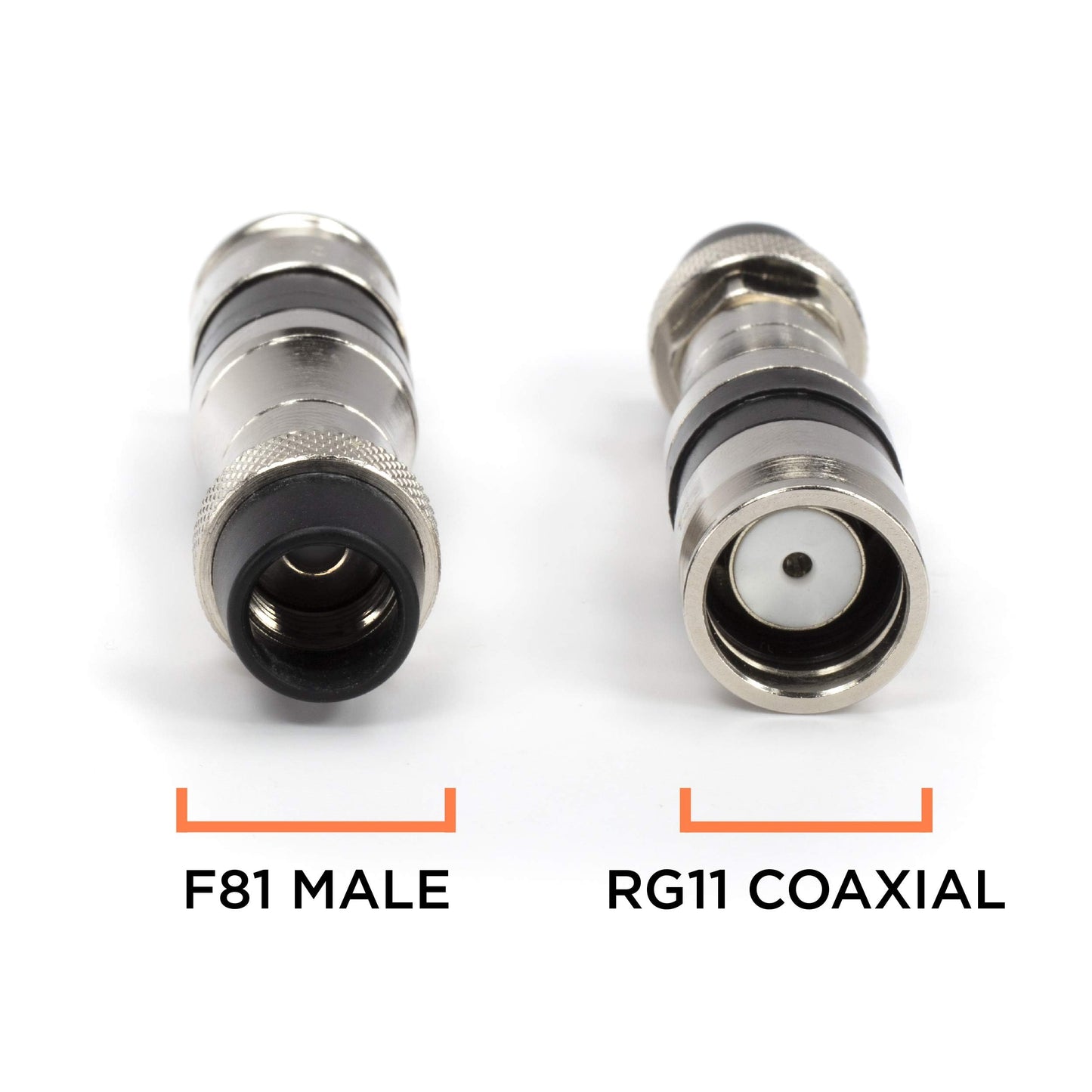 THE CIMPLE CO Coaxial Cable Compression Fitting Connector - for RG11 Coax Cable - with Weather Seal O Ring, Weather Boot, and Water Tight Grip (4