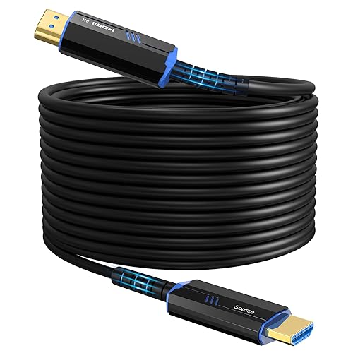 8K Long HDMI Fiber Optic Cable 100Feet/30m, 8K@60hz, 4K@120hz, HDMI 2.1 Cable 100FT, 48Gbps Ultra High Speed, Support HDR, eARC, Compatible for PC